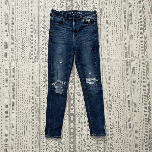 AEO highest rise distressed jeggings - Picture 1 of 8